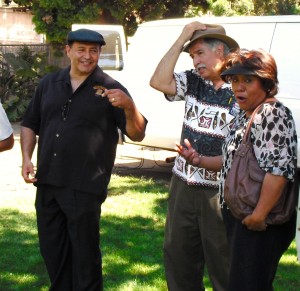 Lou Correa and Rose Espinoza at the O.C. Labor Day celebration