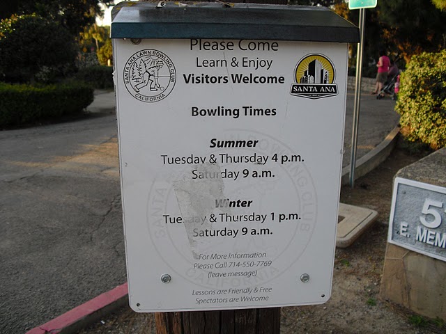 Santiago Park Lawn Bowling Center Schedule