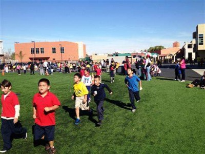 Kids running at Garfield