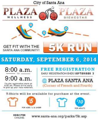 Santa Ana 5 K run details