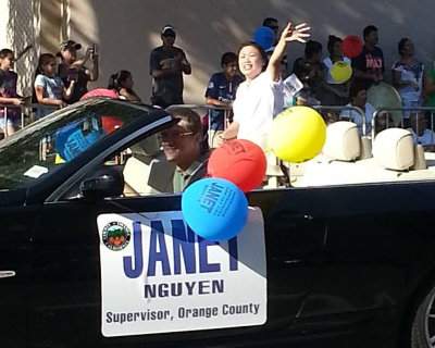 Janet Nguyen at the Fiestas Patrias parade