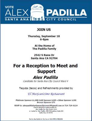 Reception for Alex Padilla