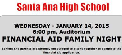 Financial Aid Family Night at Santa Ana High School