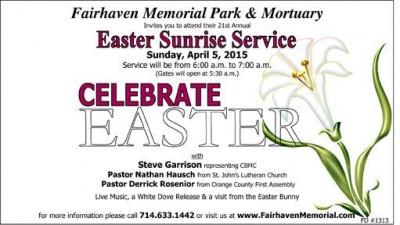 Fairhaven 2015 Easter Sunrise Service