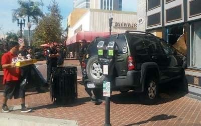 SUV crashes into the Rankin building