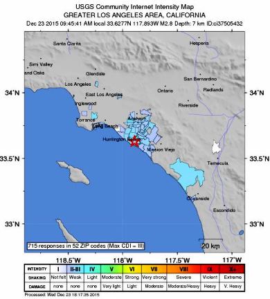 Dec. 23 Newport Beach Earthquake